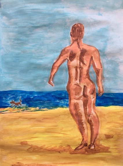 Workshop naaktmodel schilderen tijdens vrijgezellen in Knokke in België