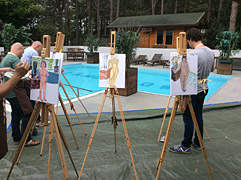 Workshop naaktmodel schilderen tijdens vrijgezellenfeest in Rucphen