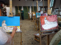 Workshop naaktmodel schilderen op lokatie in Leiden